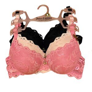 Juicy Couture 3-pack Lace Sexy Push Up Bra